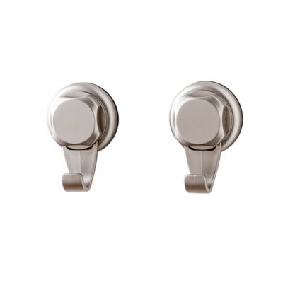 Lot de 2 patères salle de bains à ventouse 1 tête GoodHome Tenno en plastique coloris chromé