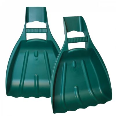 Lot de 2 pelles de jardinage, ramasses feuilles avec poignée en polypropylène - 49 x 33 cm - Vert - Linxor