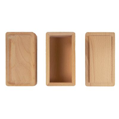 Lot de 2 petites boîtes en bois de hêtre L. 13 cm - JESSICA 9764