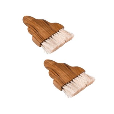 Lot de 2 petites brosses en bois de teck et fibre d ananas - KHALI 02