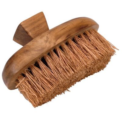 Lot de 2 petites brosses en bois de teck et fibre de palmier - MORA 01