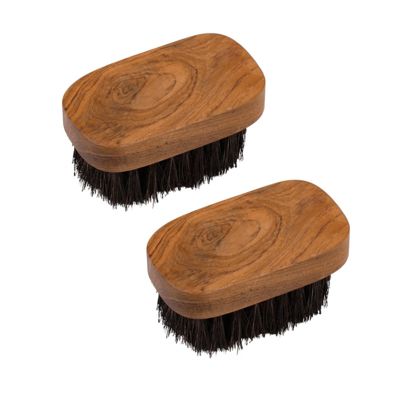 Lot de 2 petites brosses en bois de teck et fibre de palmier - RONY 01