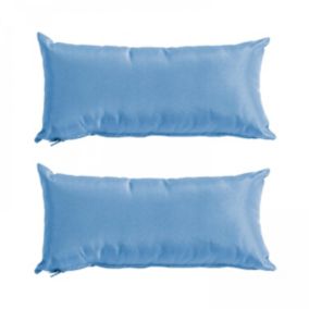 Lot de 2 petits coussins polyester bleu 40x20x8 cm  Oviala