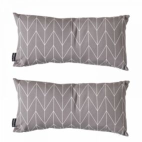 Lot de 2 petits coussins polyester gris 40 x 20 x 8 cm  Oviala