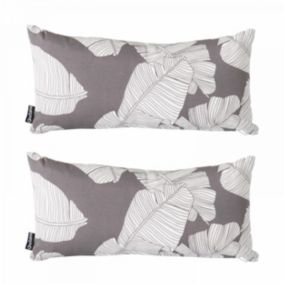 Lot de 2 petits coussins polyester gris 40 x 20 x 8 cm  Oviala