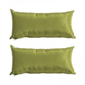 Lot de 2 petits coussins polyester kaki 40x20x8 cm  Oviala