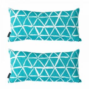 Lot de 2 petits coussins polyester vert 40 x 20 x 8 cm  Oviala