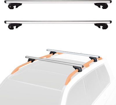 Lot de 2 pièces transversales de toit 142 cm les rails de toit surélevés largeur de 106 à 126 cm