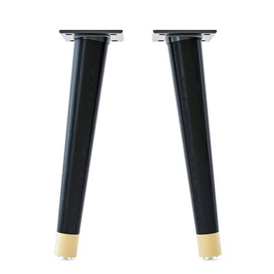 Lot de 2 pieds de table basse inclinés Libra - couleur hêtre noir Hauteur : 30 cm