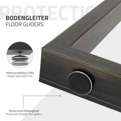 Lot de 2 pieds de table ECD Germany forme de A 70x72,5 cm gris foncé acier revêtu poudre robuste