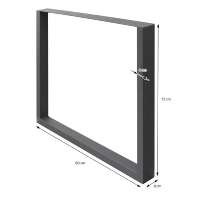 Lot de 2 pieds de table ECD Germany forme rectangulaire 60x72 cm ...