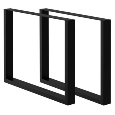 Lot de 2 pieds de table ECD Germany forme rectangulaire 90x72 cm noir acier revêtu par poudre