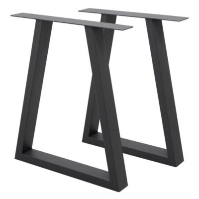 Lot de 2 pieds de table ECD Germany forme trapèze 60x72 cm anthracite ...