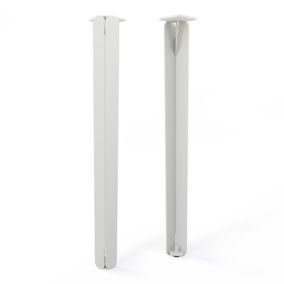 Lot de 2 Pieds de table - Jaspe - couleur blanc