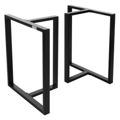 Lot de 2 pieds de table ML-Design forme de T 60x72 cm noir acier revêtu ...