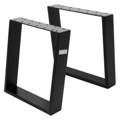 Lot de 2 pieds de table ML-Design inclinaison à 80 degrés 40x43 cm noir acier revêtement en poudre