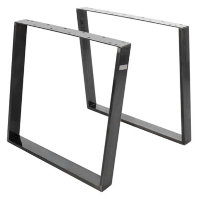 Lot de 2 pieds de table ML-Design inclinaison à 80 degrés 75x72 cm industriel acier en poudre clair