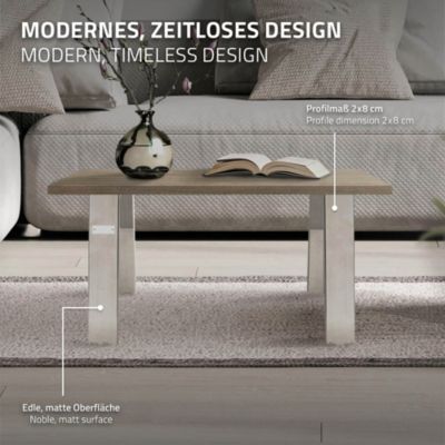 Lot de 2 pieds de table ML-Design loft forme de U 44x42 cm argent acier revêtu par poudre robuste