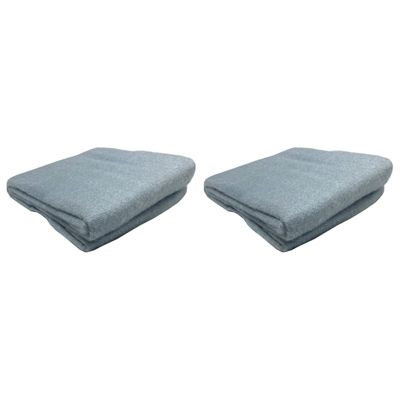 Lot de 2 plaids bleu clair 130 x 170 cm doux avec franges - BEHA 0983