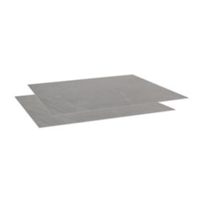 Lot de 2 plateaux en céramique gris foncé Kedra 90 x 90 cm pour table de jardin