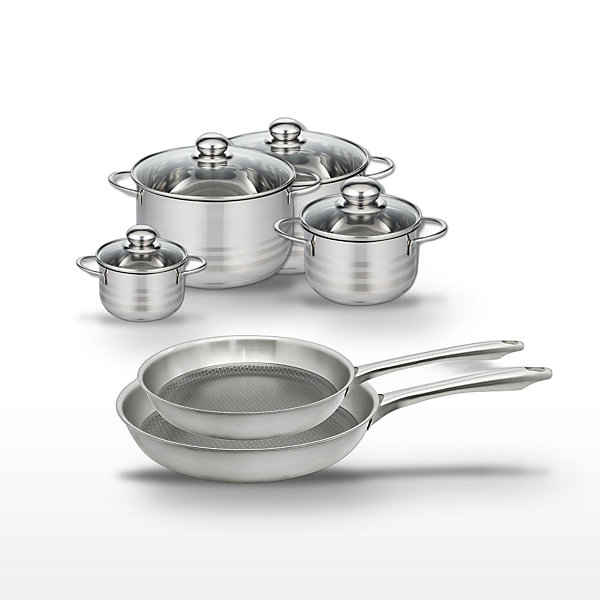 ELO Lot de 3 Poêles 32/28/24cm et 2 Faitouts 20/16cm Elo Relief ELO Lot de 3 Poêles 32/28/24cm et 2 Faitouts 20/16cm Elo Relief