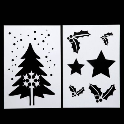 Lot de 2 pochoirs de noël 21x37 - feeric lights & christmas