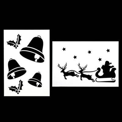 Lot de 2 pochoirs de noël 21x37 - feeric lights & christmas