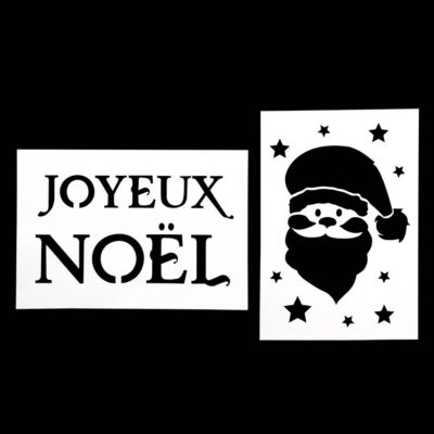 Lot de 2 pochoirs de noël 21x37 - feeric lights & christmas