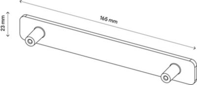 Lot de 2 poignées grises mates en acier GoodHome Atomia H 2,3 x L 16,5 x P 2,05 cm