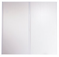Lot de 2 portes de placard coulissantes Blizz blanc veiné 120 x 120 cm