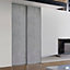 Lot de 2 portes de placard coulissantes décor béton gris clair 120 x 250 cm