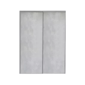 Lot de 2 portes de placard coulissantes décor béton gris clair 180 x 250 cm