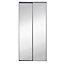 Lot de 2 portes de placard coulissantes miroir grises 120 x 250 cm