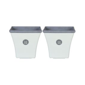 Lot de 2 pots de fleurs ELATEIA Pierre Blanc