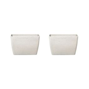 Lot de 2 pots de fleurs en pierre beige 60 x 27 x 41 cm BARIS