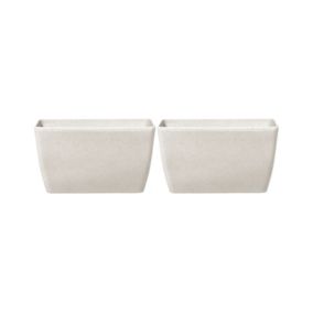 Lot de 2 pots de fleurs en pierre beige 74 x 32 x 45 cm BARIS