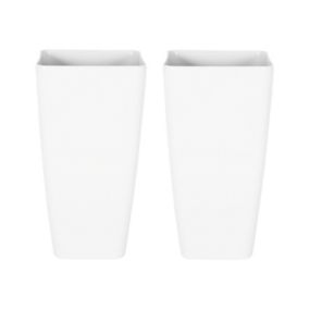 Lot de 2 pots de fleurs MODI Pierre Blanc