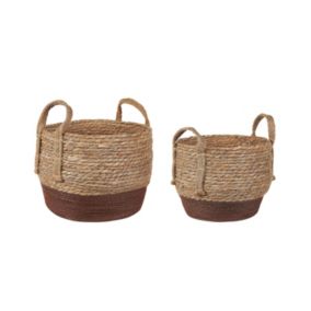 Lot de 2 pots de fleurs PALADJU Osier Naturel