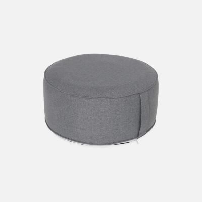 Lot de 2 poufs gonflables et déhoussables gris. intérieur ou extérieur. résistant à l'eau et aux UV avec poignée de transport