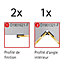 Lot de 2 profilés de finition + 1 profilé d'angle intérieur pour panneaux muraux Schulte DécoDesign, blanc