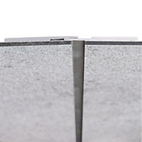 Lot de 2 profilés de jonction invisibles H.255 x 3,3 cm, aluminium, argent, Schulte Deco Design