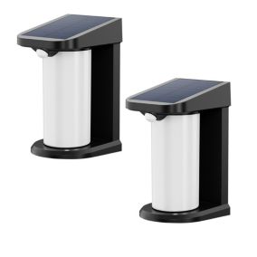 Lot de 2 projecteurs solaires LUSTY Noir Plastique H18cm