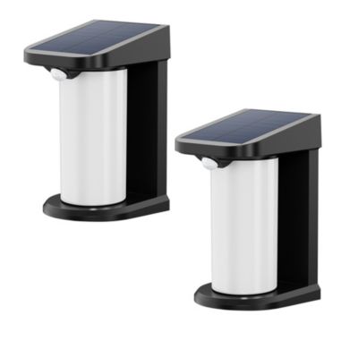 Lot de 2 projecteurs solaires LUSTY Noir Plexiglass et plastique H18cm