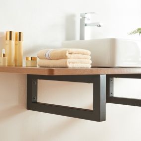 Lot de 2 équerres d'étagère Hawangen acier 50 x 20 cm noir en.casa