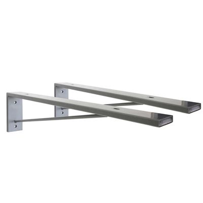 Lot de 2 équerres invisible WILL métal satiné