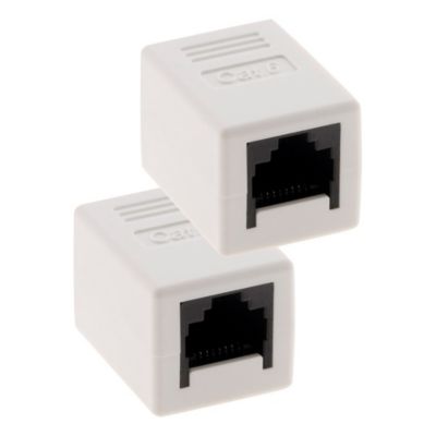 Lot de 2 raccords RJ45 F/F CAT6 - Blanc - Zenitech