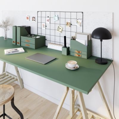Lot de 2 range-revues en carton coloris vert