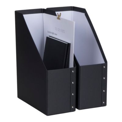 Lot de 2 rangements pour dossier William P. 24,5 cm x L. 11 cm gris anthracite