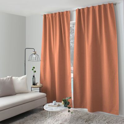 Lot de 2 Rideaux, 100% Occultant, 140x240cm, Pattes Cachées, Collection Eclipse, CMADECO - Orange