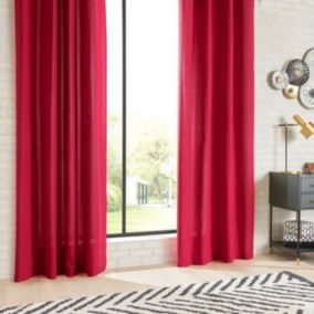 Lot de 2 rideaux d'ameublement "Anjali" en Coton 135 x 240 cm Atmosphera - Rouge